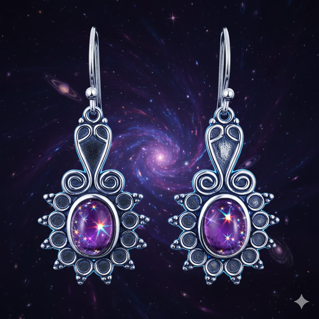 Boucles d'oreilles élégantes en cyanite naturelle - Bijoux vintage en argent 925 pour les mariages et les occasions spéciales
