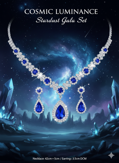 Ensemble de bijoux en argent sterling 925 - Collier et boucles d'oreilles de luxe avec zircone en forme de cœur pour femmes - Cadeau édition cosmique