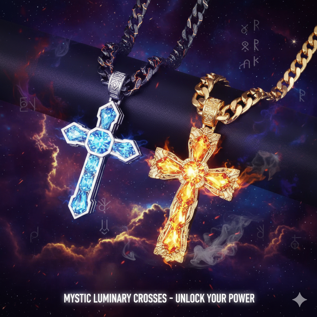 Pendentif croix Cyber-Iced et chaîne tennis Elite 4 mm