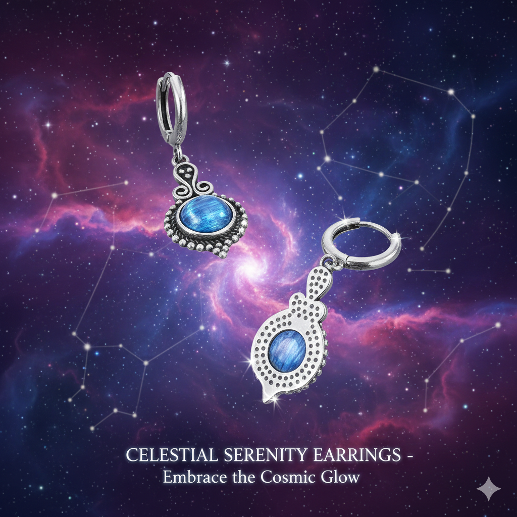 Boucles d'oreilles élégantes en cyanite naturelle - Bijoux vintage en argent 925 pour les mariages et les occasions spéciales