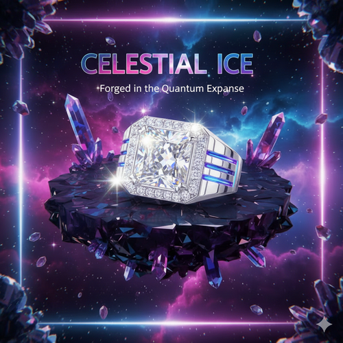Galactic Ice : bague chevalière pour homme Elite Iced-Out