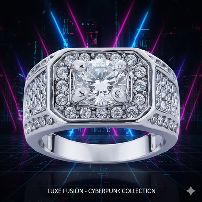 Galactic Ice : bague chevalière pour homme Elite Iced-Out
