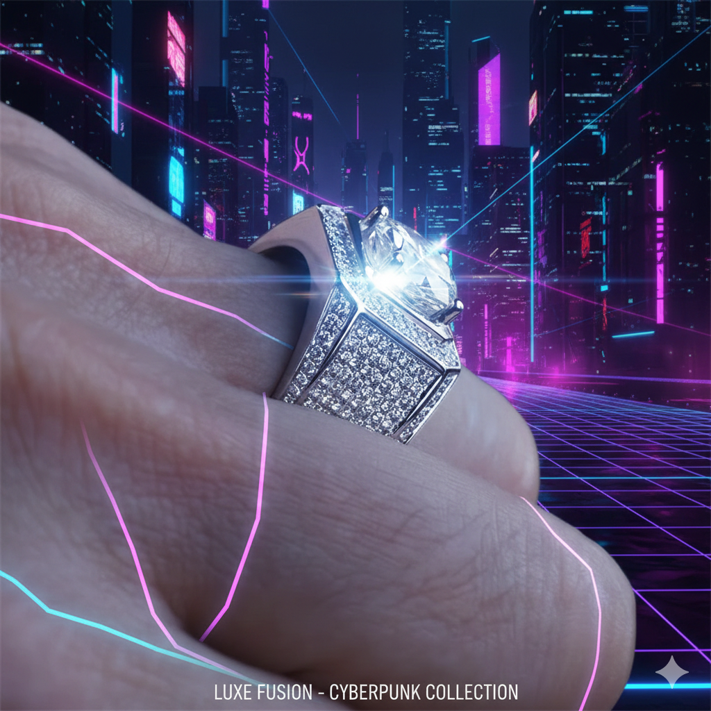 Galactic Ice : bague chevalière pour homme Elite Iced-Out