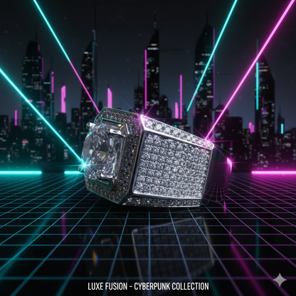 Galactic Ice : bague chevalière pour homme Elite Iced-Out