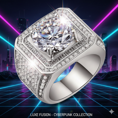 Galactic Ice : bague chevalière pour homme Elite Iced-Out
