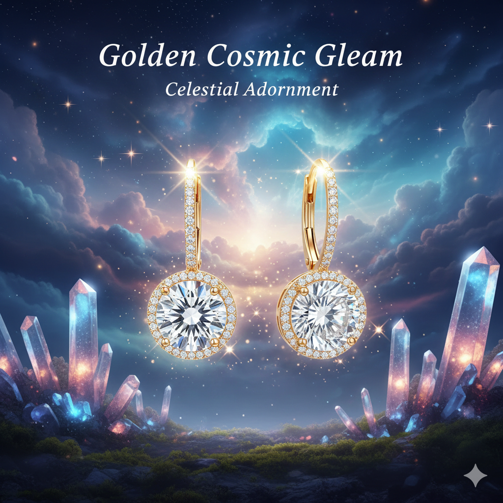 Éclat intemporel – Boucles d'oreilles pendantes Halo en CZ taille étoile
