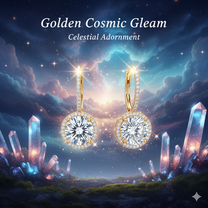 Éclat intemporel – Boucles d'oreilles pendantes Halo en CZ taille étoile
