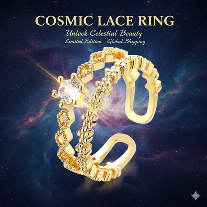 Bague vintage en dentelle florale | Argent sterling 925 et zircone cubique sertie à la main